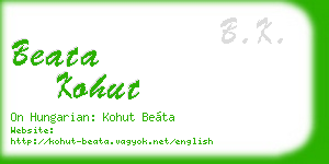 beata kohut business card